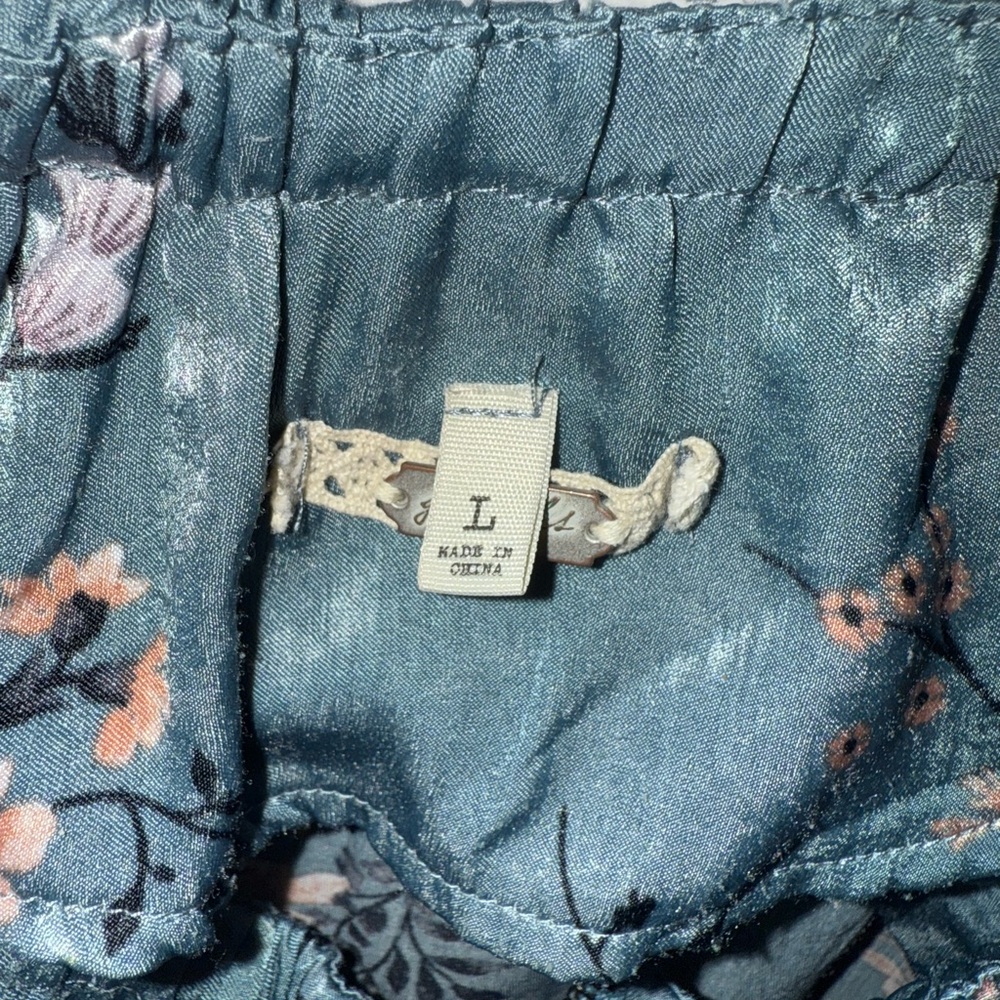 Free People Blue Floral Skirt